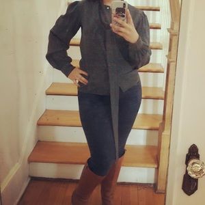 Saint Laurent green blouse